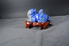 Mineral Carved Lapis Lions