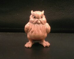 Wood Carved Owl Boxwood Netsuke