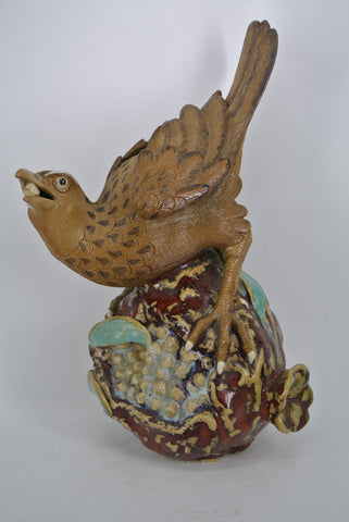 Ceramic Bird on a Pomegranate