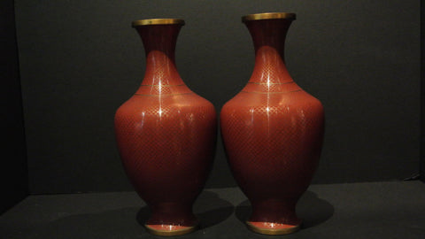 Cloisonne Vases Red
