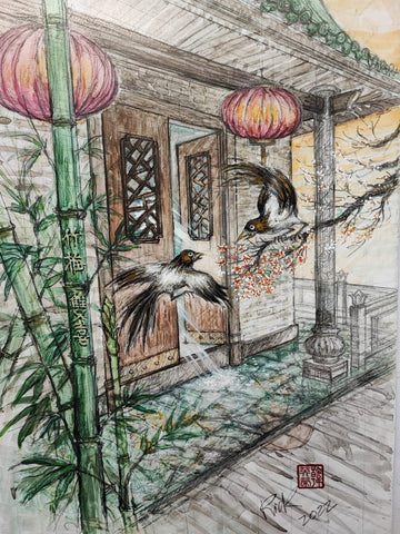 Painting Magpies Rick Hon