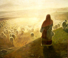 Painting Oil Shepherd Woman