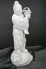 Porcelain Blanc de Chine Figure Lan Cai He