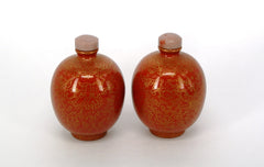 Porcelain Coral Red Gilt Snuff Bottles