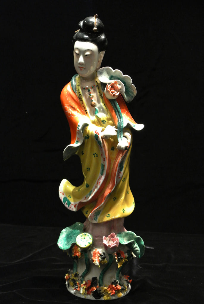 Porcelain Guanyin With Lotus Flower – Edith's Gallery
