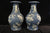 Porcelain Pale Blue White Vases Flowers
