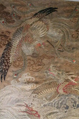 Textile Japanese Wall Hanging Tapestry Phoenix & Dragon